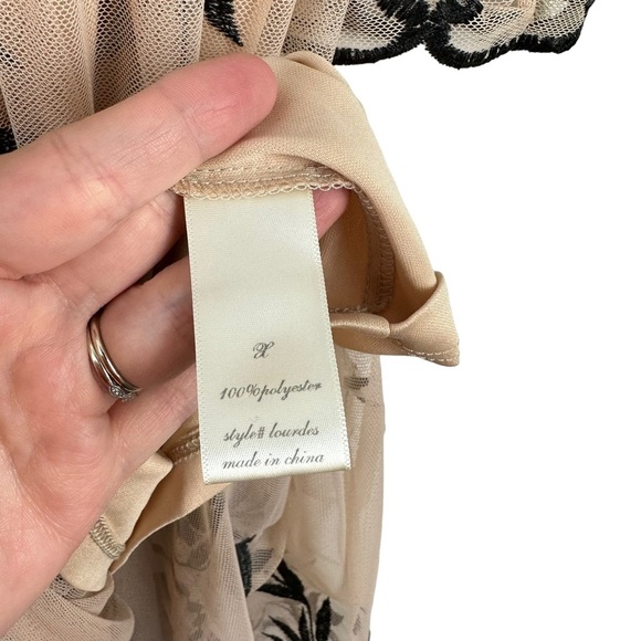 NWT A Beautiful Soul Arula Sz X 10/12 Sheer Floral Vneck Long Sleeve Maxi Dress - Picture 8 of 16